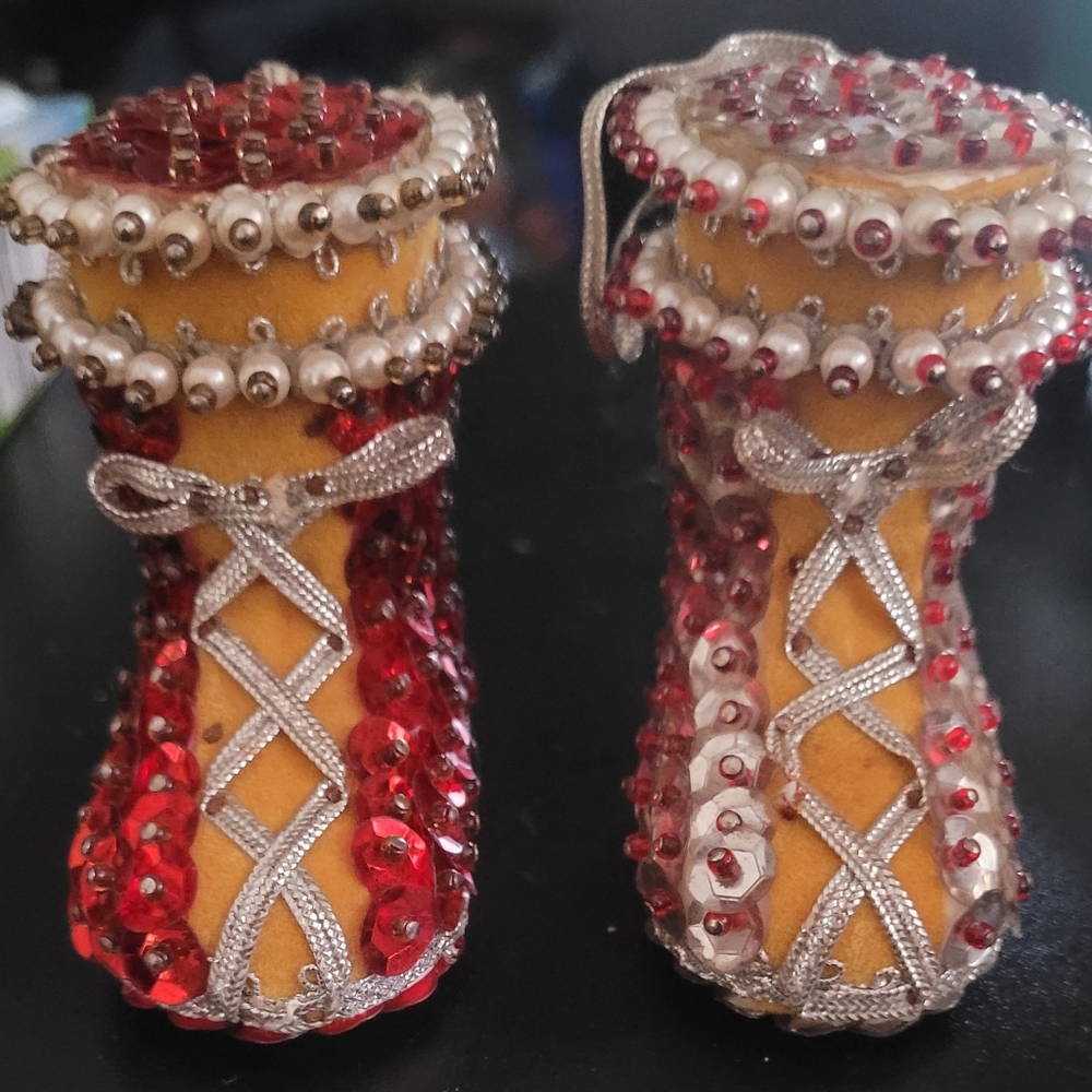 VINTAGE SEQUIN CHRISTMAS ORNAMENTS
